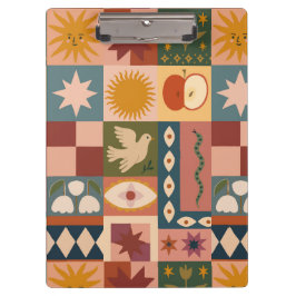 Bohemische Himmelskörper mit mystischen Symbolen Klemmbrett