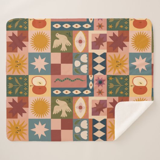 Bohemische Himmelskörper mit mystischen Symbolen Sherpadecke (Vorderseite (Horizontal))