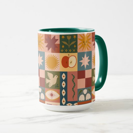 Bohemische Himmelskörper mit mystischen Symbolen Tasse (VorderseiteRechts)