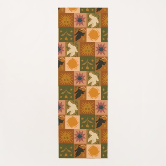 Bohemische Himmelskörper mit mystischen Symbolen Yogamatte (Vorderseite)