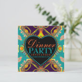 Bohemische Hippie Batik Dinner Party Einladungen (Stehend Vorderseite)