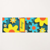 Bohemische Hippie-Gelbe Blumen Yogamatte (Vorderseite (Horizontal))