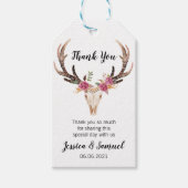 Bohemische Hochzeit der Wasserfarbenfrohen Hirschl Geschenkanhänger (Vorderseite)