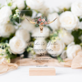 Bohemische Hochzeit des Blumenbulles Acryleinladungen