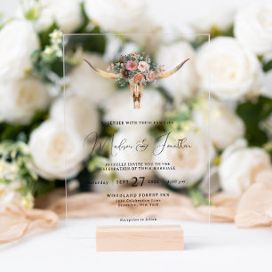 Bohemische Hochzeit des Blumenbulles Acryleinladungen