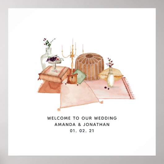 Bohemische Hochzeit im Dusty Herbst Poster (Vorne)