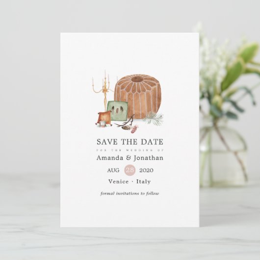 Bohemische Hochzeit im Herbst Save The Date (Stehend Vorderseite)