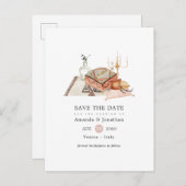 Bohemische Hochzeit im Herbst speichern das Datum Ankündigungspostkarte (Vorne/Hinten)