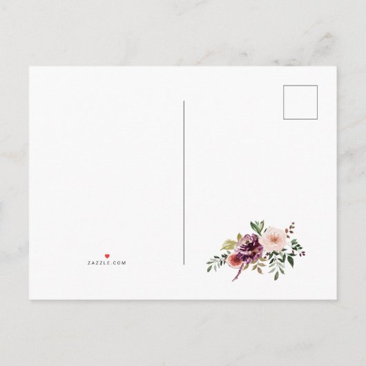 Bohemische Hochzeit im Herbst speichern das Datum Ankündigungspostkarte (Rückseite)