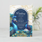 Bohemische Hochzeit im Peacocks Garden Einladung (Stehend Vorderseite)