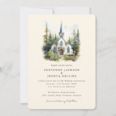 Bohemische Hochzeit im Wasserfarbenwald Einladung (Vorderseite)