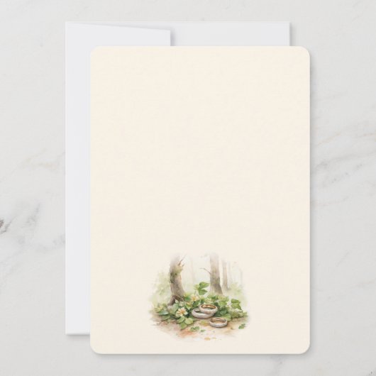 Bohemische Hochzeit im Wasserfarbenwald Einladung (Rückseite)