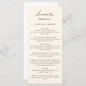 Bohemische Hochzeit im Wasserfarbenwald Menükarte (Vorne/Hinten)