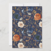 Bohemische Hochzeit mit Blauer Rost Einladung (Rückseite)