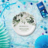 Bohemische Hochzeit mit Blumen und Orchideen Pappteller (Party)