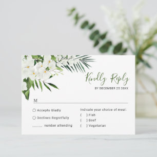 Bohemische Hochzeit mit eleganten Orchideen RSVP Karte