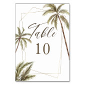 Bohemische Hochzeit mit tropischen Wasserfarbenpal Tischnummer (Rückseite)