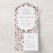 Bohemische Hochzeit mit Wasserfarbe All In One Einladung (Innen Boden)