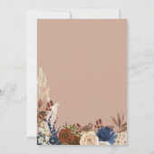 Bohemische Hochzeit von Aquarellblumen Einladung (Rückseite)