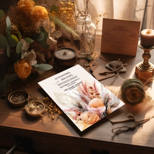 Bohemische Hochzeit von Pampas Einladung