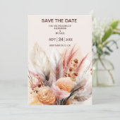 Bohemische Hochzeit von Pampas Save The Date (Stehend Vorderseite)