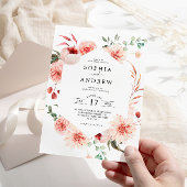 Bohemische Hochzeit von Rosen und Peonies Einladung