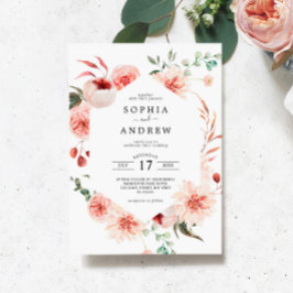 Bohemische Hochzeit von Rosen und Peonies Einladung