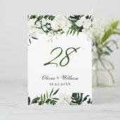 Bohemische Hochzeitsfeiern mit Orchideen Einladung (Stehend Vorderseite)