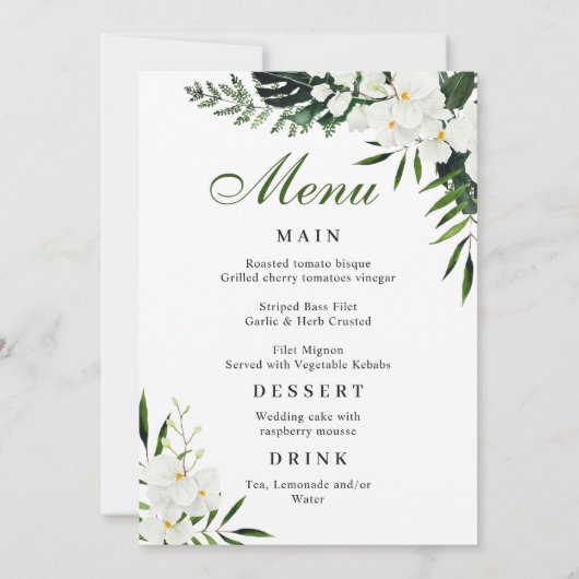 Bohemische Hochzeitsfeiern mit Orchideen Einladung (Rückseite)