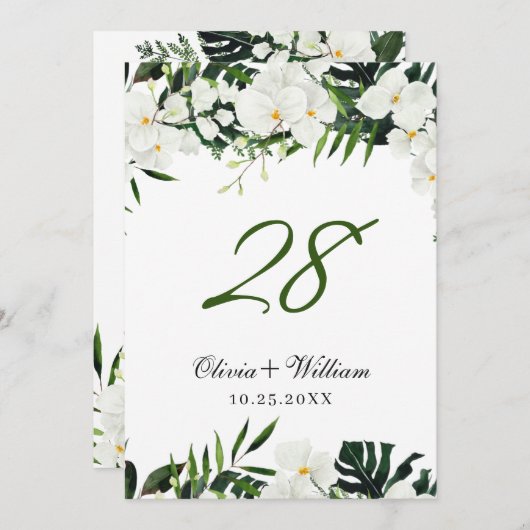 Bohemische Hochzeitsfeiern mit Orchideen Einladung (Vorne/Hinten)