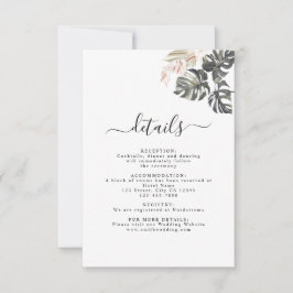 Bohemische Hochzeitskarte Tropical Floral Palm RSVP Karte