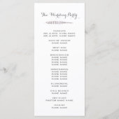 Bohemische Hochzeitsprogramme für Wasserfarben Programm (Rückseite)