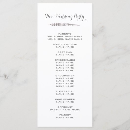 Bohemische Hochzeitsprogramme für Wasserfarben Programm (Rückseite)