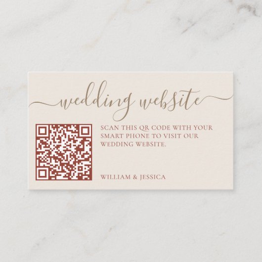 Bohemische Hochzeitsseite mit QR-Code-UAWG Begleitkarte (Rückseite)