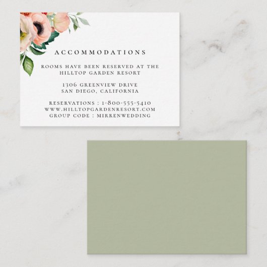 Bohemische Hochzeitsunterkünfte Begleitkarte (Vorne/Hinten)