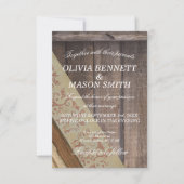 Bohemische hölzerne Hochzeits-Karte Einladung (Vorderseite)