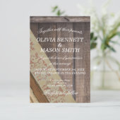 Bohemische hölzerne Hochzeits-Karte Einladung (Stehend Vorderseite)