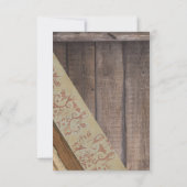 Bohemische hölzerne Hochzeits-Karte Einladung (Rückseite)