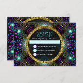 Bohemische Hübsche Bat Mitzvah RSVP-Karte Einladung (Vorne/Hinten)