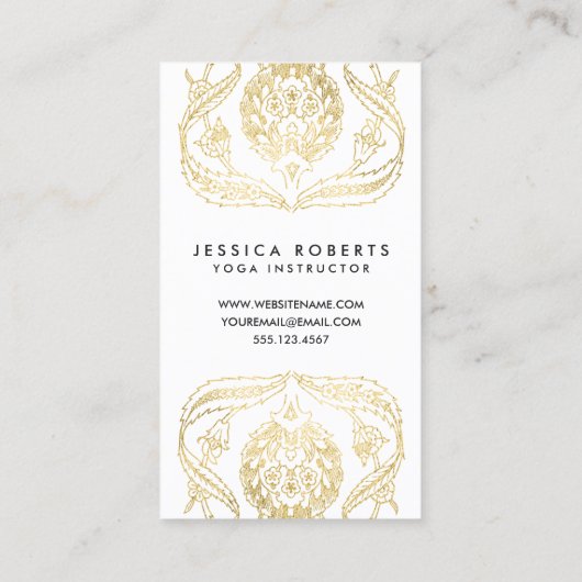 Bohemische Imitate Goldene Fohlen Moderne, trendig Visitenkarte (Rückseite)