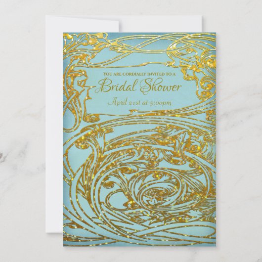 Bohemische, indische Inspirierte Jugendstil Einladung (Rückseite)