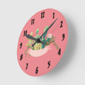 Bohemische Kakteen der Wall-Uhren-Sukkulente Desse Runde Wanduhr (Winkel)