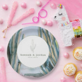 Bohemische Kaktus Grüne Wüstenhochzeit Pappteller (Party)