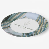 Bohemische Kaktus Grüne Wüstenhochzeit Pappteller (Schrägansicht)