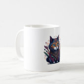 Bohemische Katze Whimsikfarben Kunst drucken Kaffeetasse (Vorderseite Links)