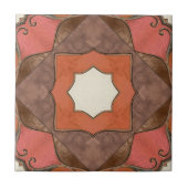 Bohemische Keramik Abstrakter Geometrie Fliese (Vorderseite)