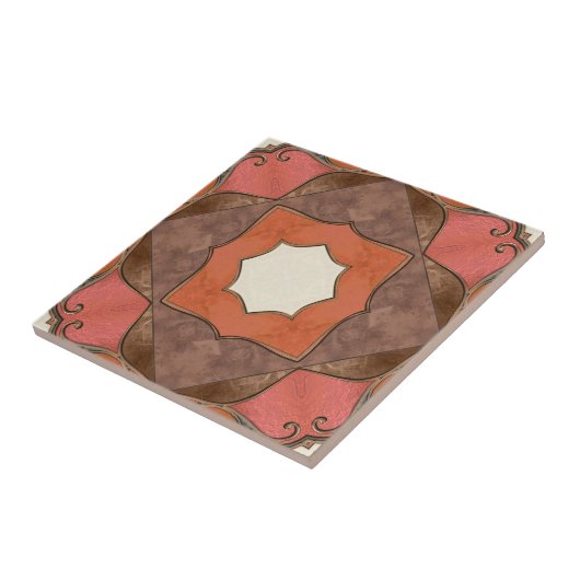 Bohemische Keramik Abstrakter Geometrie Fliese (Seite)