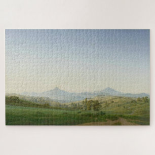 Bohemische Landschaft mit dem Milleschauer Berg Puzzle