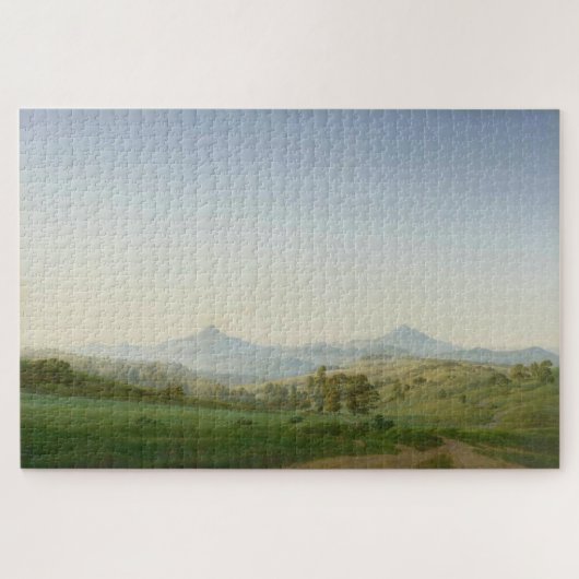 Bohemische Landschaft mit dem Milleschauer Berg Puzzle (Horizontal)