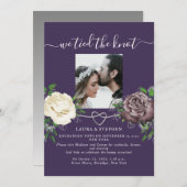 Bohemische Lila Hochzeitsempfehlung Einladung (Vorne/Hinten)